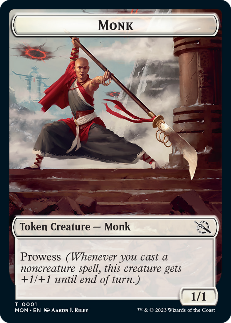 Image of Monk // Phyrexian Hydra (11) Double-Sided Token [March of the Machine Tokens]