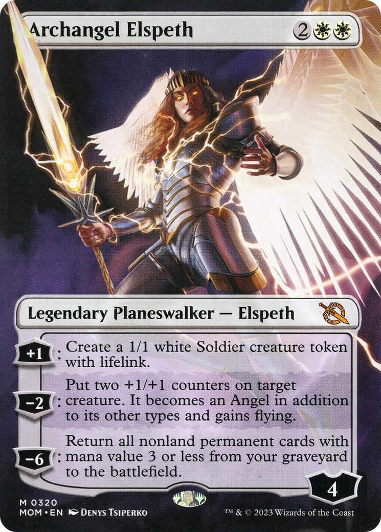 Image of Archangel Elspeth (Borderless Alternate Art) [March of the Machine]