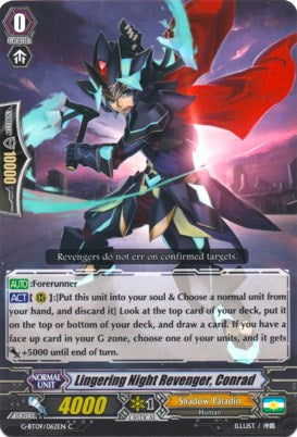 Image of Lingering Night Revenger, Conrad (G-BT09/062EN) [Divine Dragon Caper]