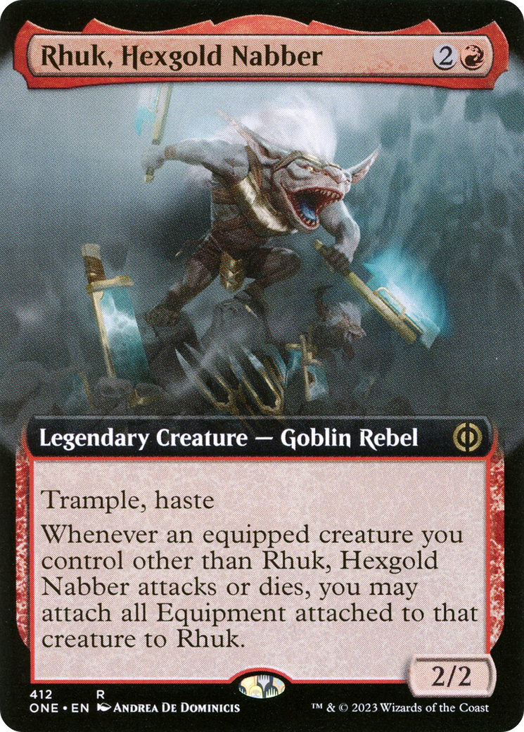 Image of Rhuk, Hexgold Nabber (Extended Art) [Phyrexia: All Will Be One]