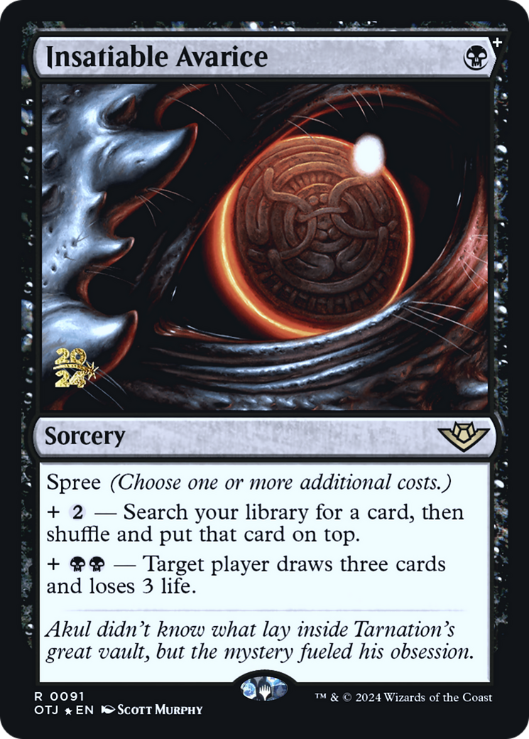 Image of Insatiable Avarice [Outlaws of Thunder Junction Prerelease Promos]