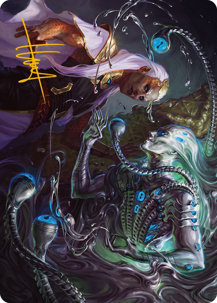 Image of Mirage Mockery Art Card (Gold-Stamped Signature) [Phyrexia: All Will Be One Art Series]