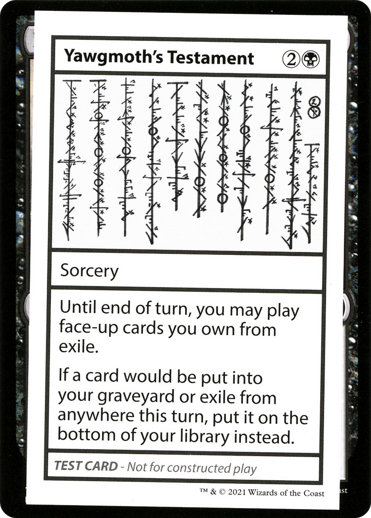 Image of Yawgmoth's Testament (2021 Edition) [Mystery Booster Playtest Cards]