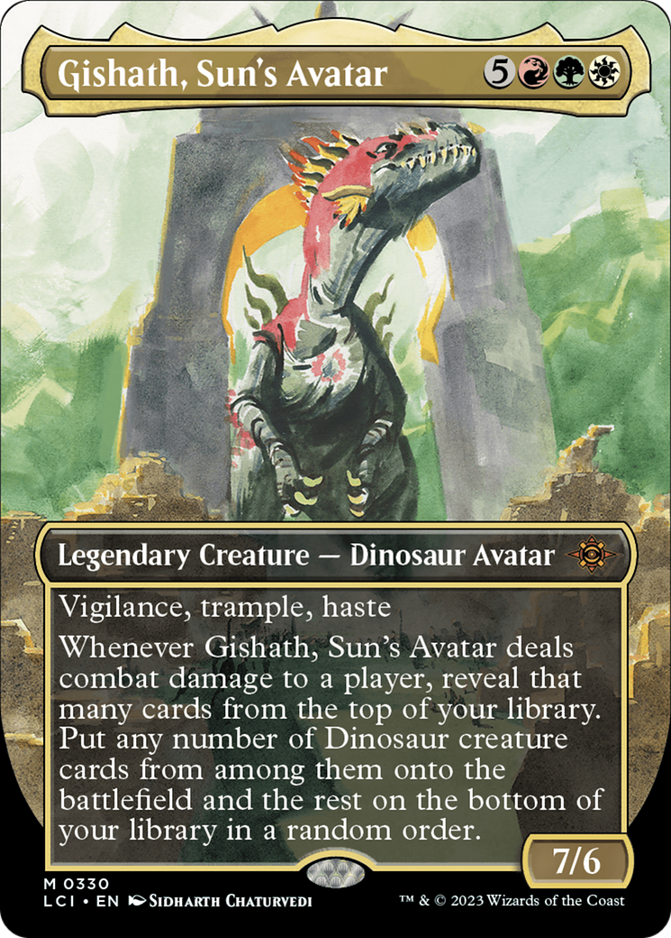 Image of Gishath, Sun's Avatar (Borderless) [The Lost Caverns of Ixalan]