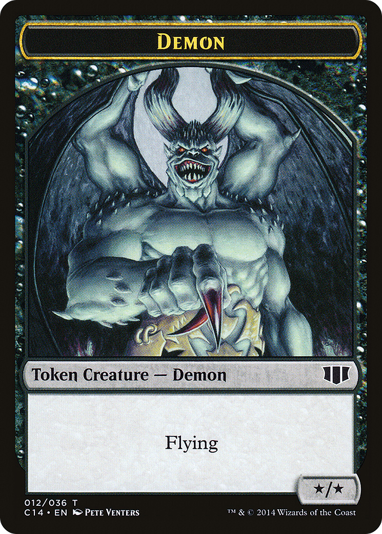 Image of Demon (012/036) // Zombie (016/036) Double-Sided Token [Commander 2014 Tokens]