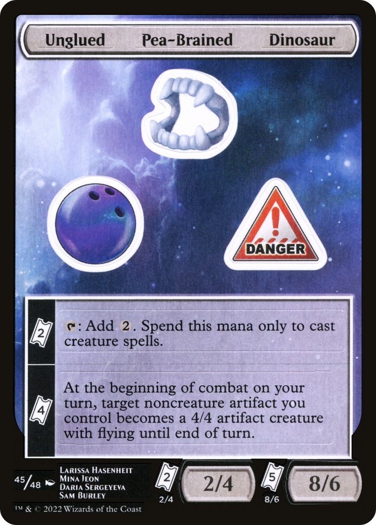 Image of Unglued Pea-Brained Dinosaur [Unfinity Stickers]