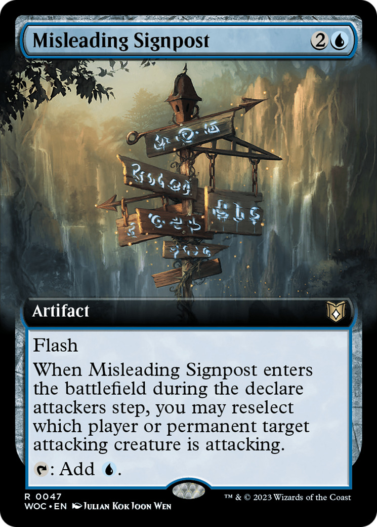 Image of Misleading Signpost (Extended Art) [Wilds of Eldraine Commander]