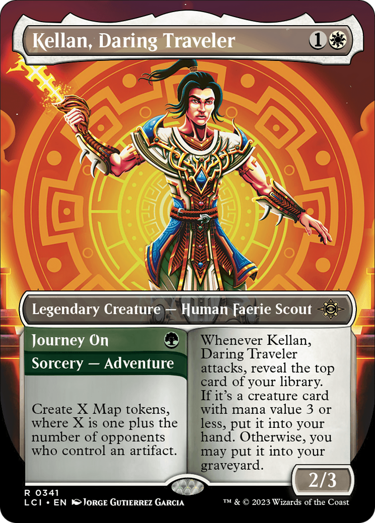 Image of Kellan, Daring Traveler (Borderless) [The Lost Caverns of Ixalan]
