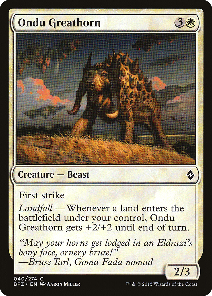 Image of Ondu Greathorn [Battle for Zendikar]