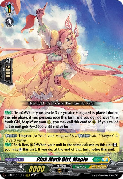Image of Pink Moth Girl, Maple (D-BT08/016EN) [Minerva Rising]