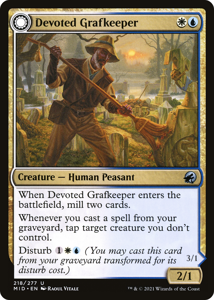 Image of Devoted Grafkeeper // Departed Soulkeeper [Innistrad: Midnight Hunt]