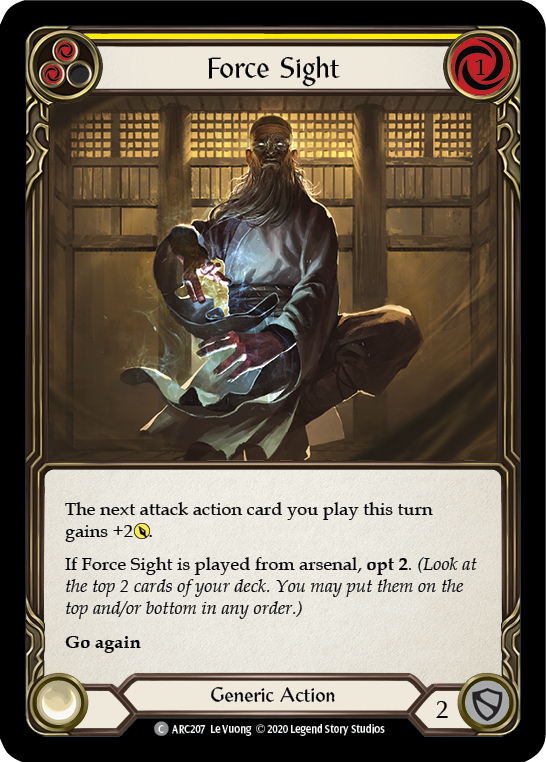 Image of Force Sight (Yellow) [U-ARC207] (Arcane Rising Unlimited)  Unlimited Normal
