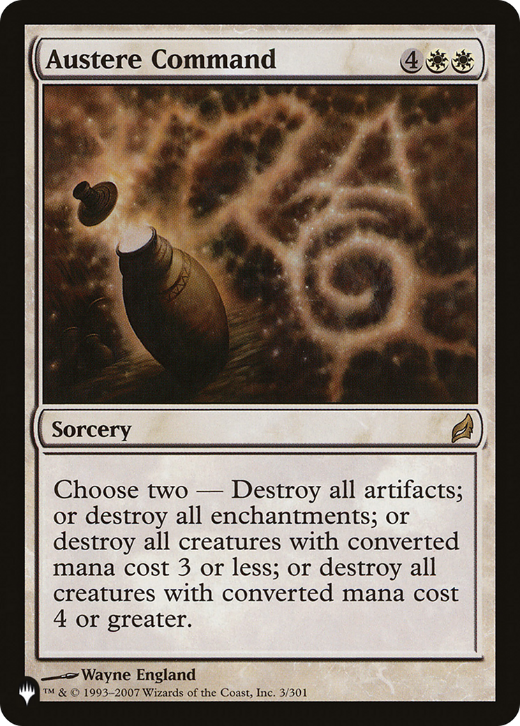 Image of Austere Command [The List]