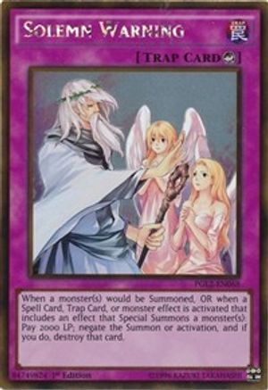 Image of Solemn Warning [PGL2-EN068] Gold Rare