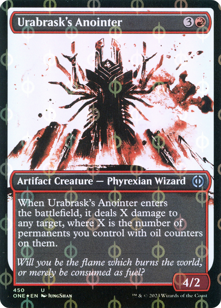 Image of Urabrask's Anointer (Showcase) (Step-and-Compleat Foil) (ONE-450) - Phyrexia: All Will Be One: (Showcase)