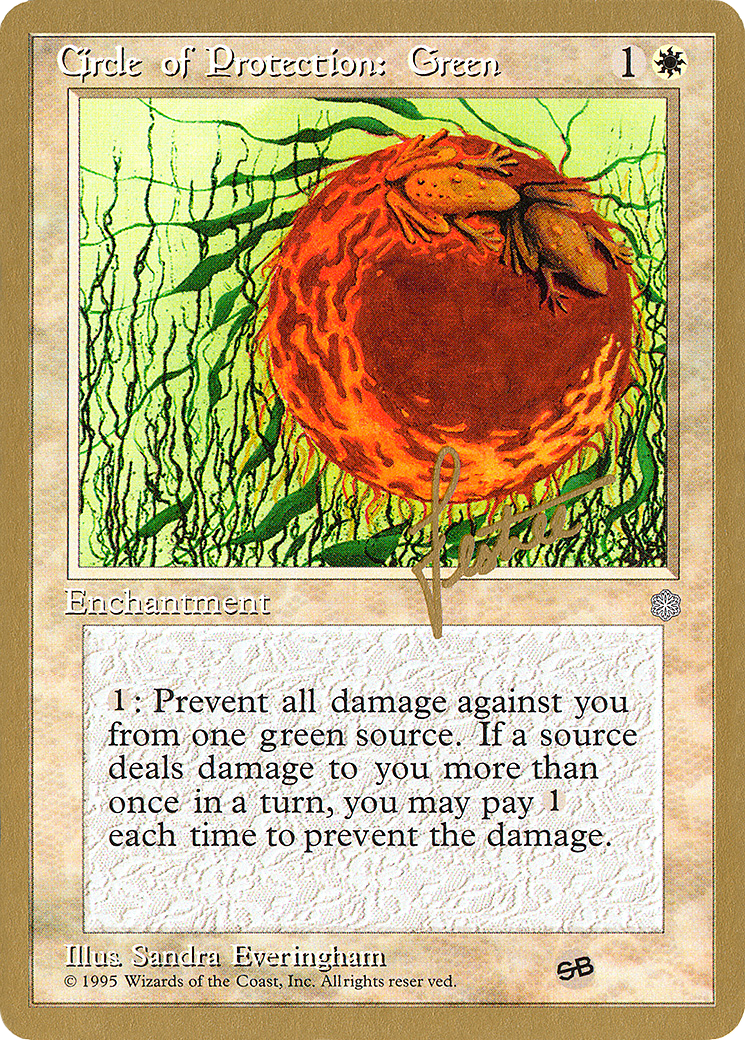 Image of Circle of Protection: Green (Bertrand Lestree) (SB) (ICE) [Pro Tour Collector Set]