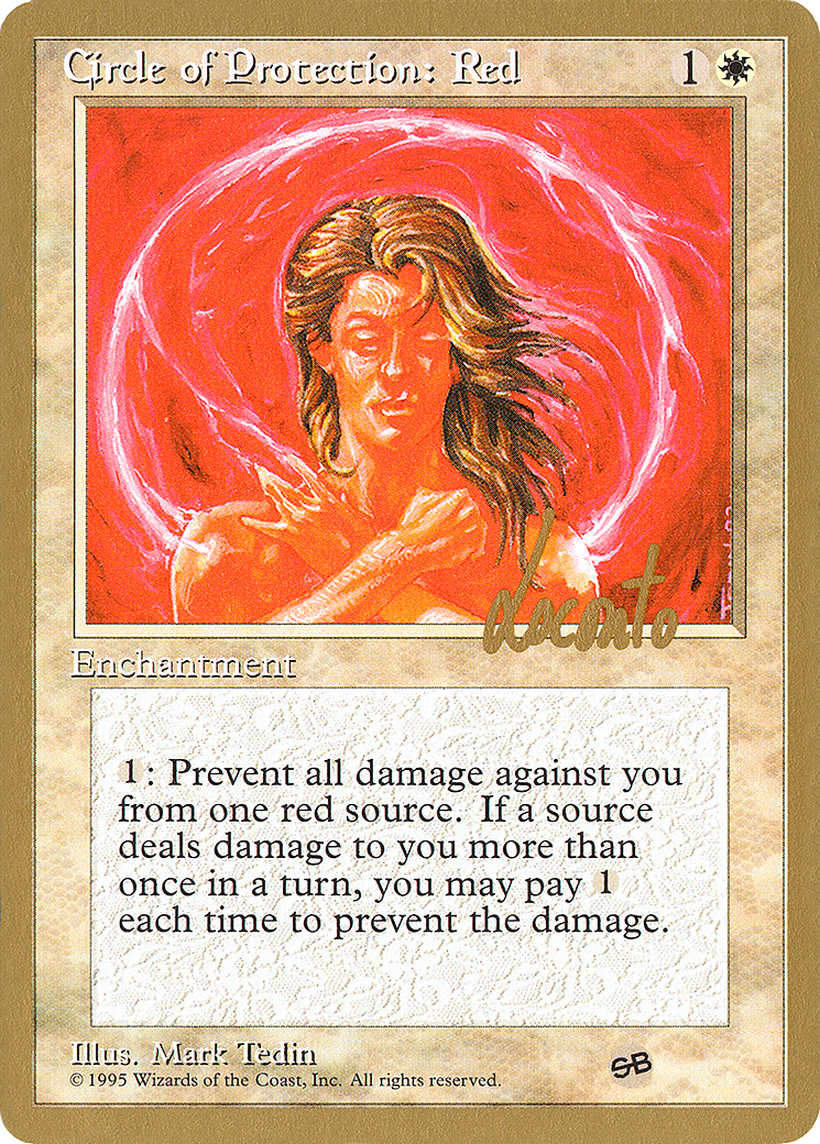 Image of Circle of Protection: Red (Michael Loconto) (SB) (4ED) [Pro Tour Collector Set]