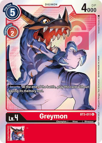 Image of Greymon [BT3-011] (Buy-A-Box Promo) [Release Special Booster Ver.1.5 Promos]