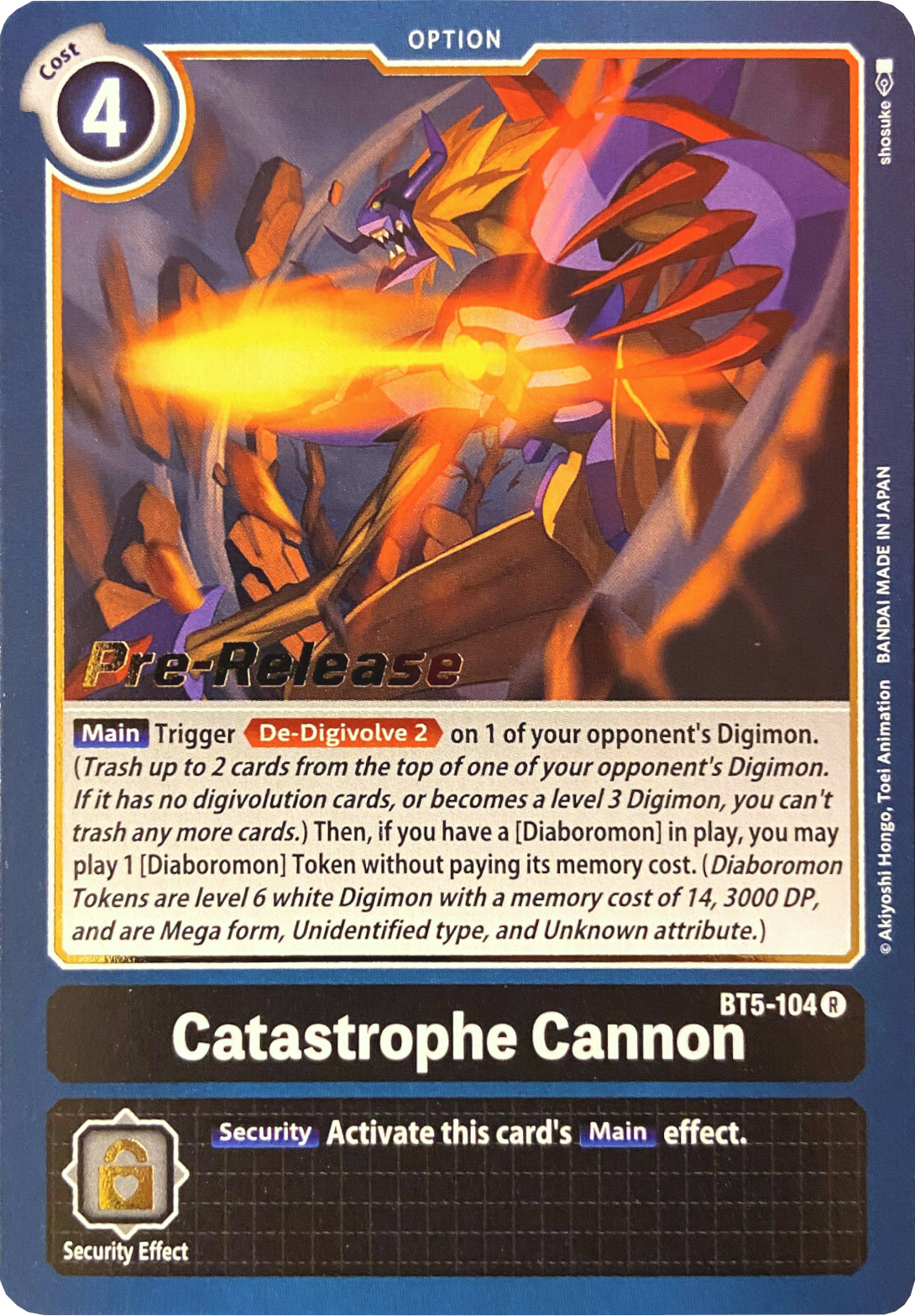 Image of Catastrophe Cannon [BT5-104] [Battle of Omni Pre-Release Promos]