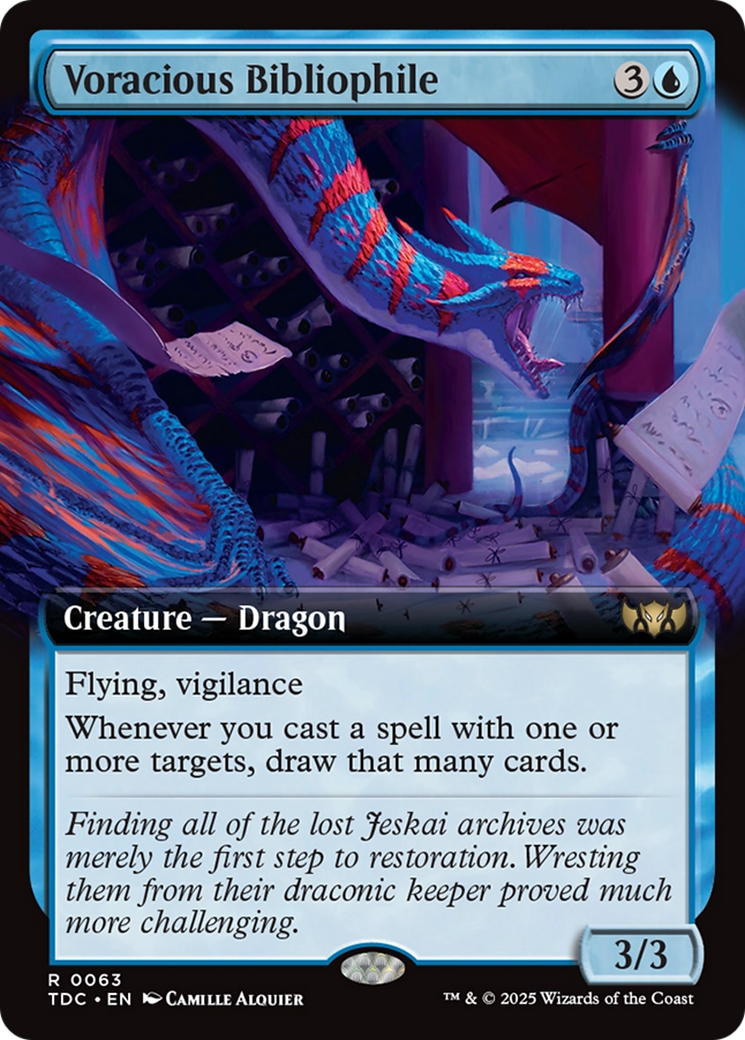 Image of Voracious Bibliophile (Extended Art) [Tarkir: Dragonstorm Commander]