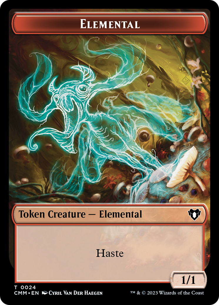 Image of Elemental (0024) // Elf Druid Double-Sided Token [Commander Masters Tokens]