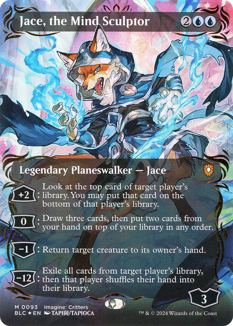 Image of Jace, the Mind Sculptor (Borderless) (Raised Foil) [Bloomburrow Commander]