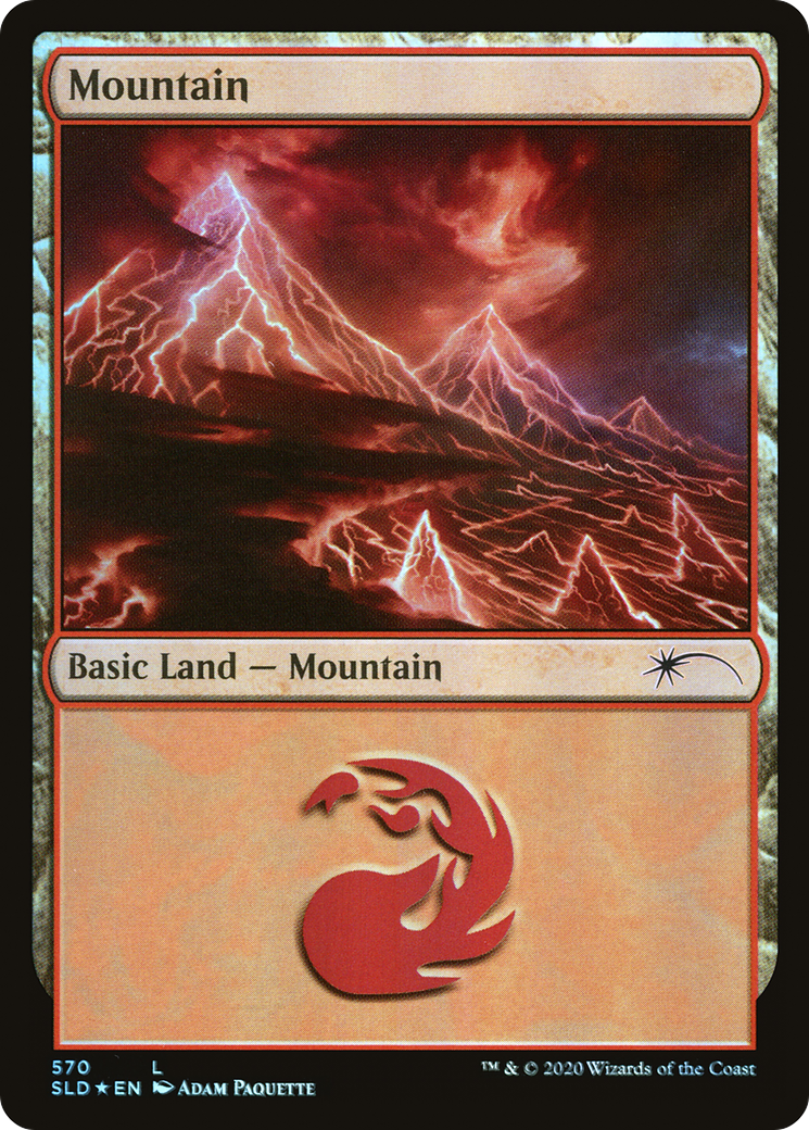 Image of Mountain (Lightning) (570) [Secret Lair Drop Promos]