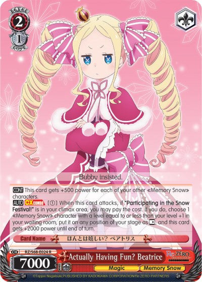 Image of Actually Having Fun? Beatrice (RZ/S68-E024 R) [Re:ZERO Memory Snow]