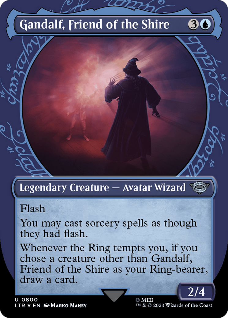 Image of Gandalf, Friend of the Shire (Showcase) (Surge Foil) [The Lord of the Rings: Tales of Middle-Earth]