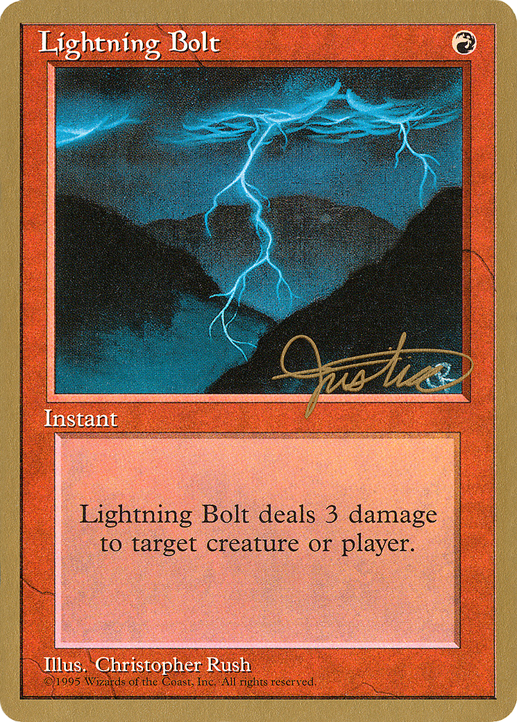 Image of Lightning Bolt (Mark Justice) [Pro Tour Collector Set]