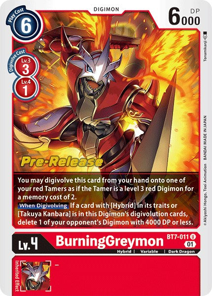 Image of BurningGreymon [BT7-011] [Next Adventure Pre-Release Cards]
