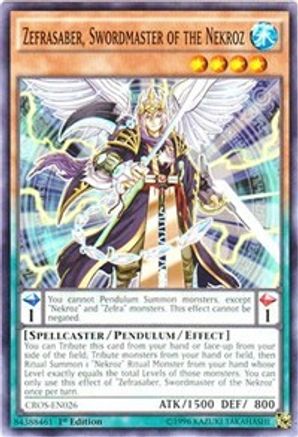 Image of Zefrasaber, Swordmaster of the Nekroz [CROS-EN026] Common