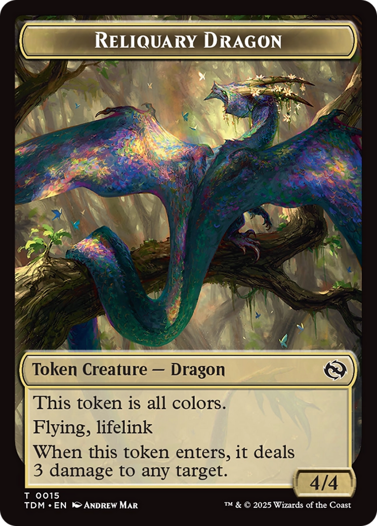 Image of Reliquary Dragon // Dragon (0011) Double-Sided Token [Tarkir: Dragonstorm Tokens]