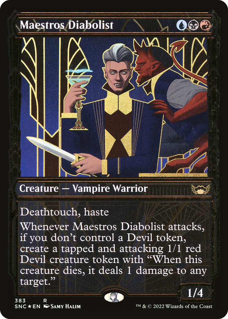 Image of Maestros Diabolist (Showcase Golden Age Gilded Foil) [Streets of New Capenna]