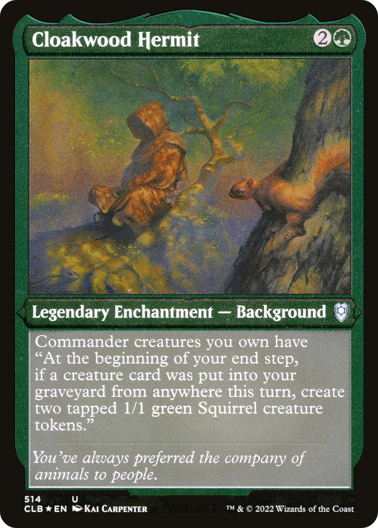Image of Cloakwood Hermit (CLB-514) - Commander Legends: Battle for Baldur's Gate Foil