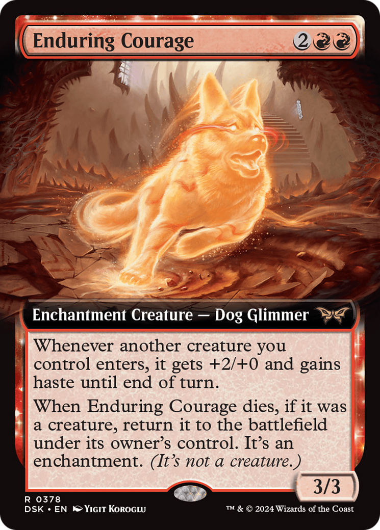Image of Enduring Courage (Extended Art) [Duskmourn: House of Horror]