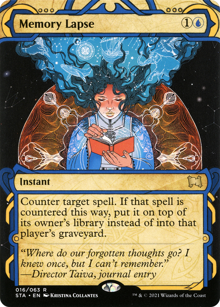 Image of Memory Lapse (STA-016) - Strixhaven Mystical Archive: (Showcase) (Borderless) Etched Foil