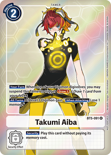 Image of Takumi Aiba [BT5-091] (Buy-A-Box Promo) [Battle of Omni Promos]