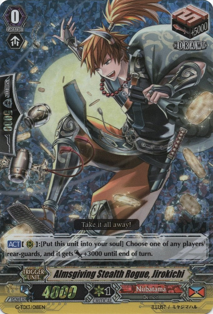 Image of Almsgiving Stealth Rogue, Jirokichi (RRR) (G-TD13/018EN) [Evil Eye Sovereign]