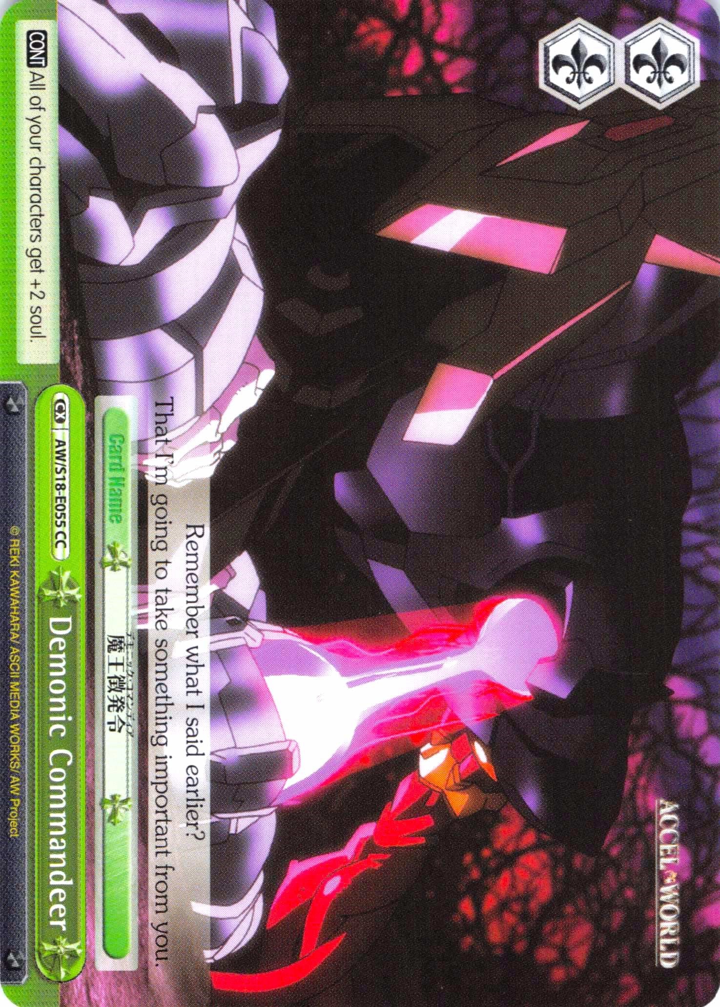 Image of Demonic Commandeer (AW/S18-E055 CC) [Accel World]
