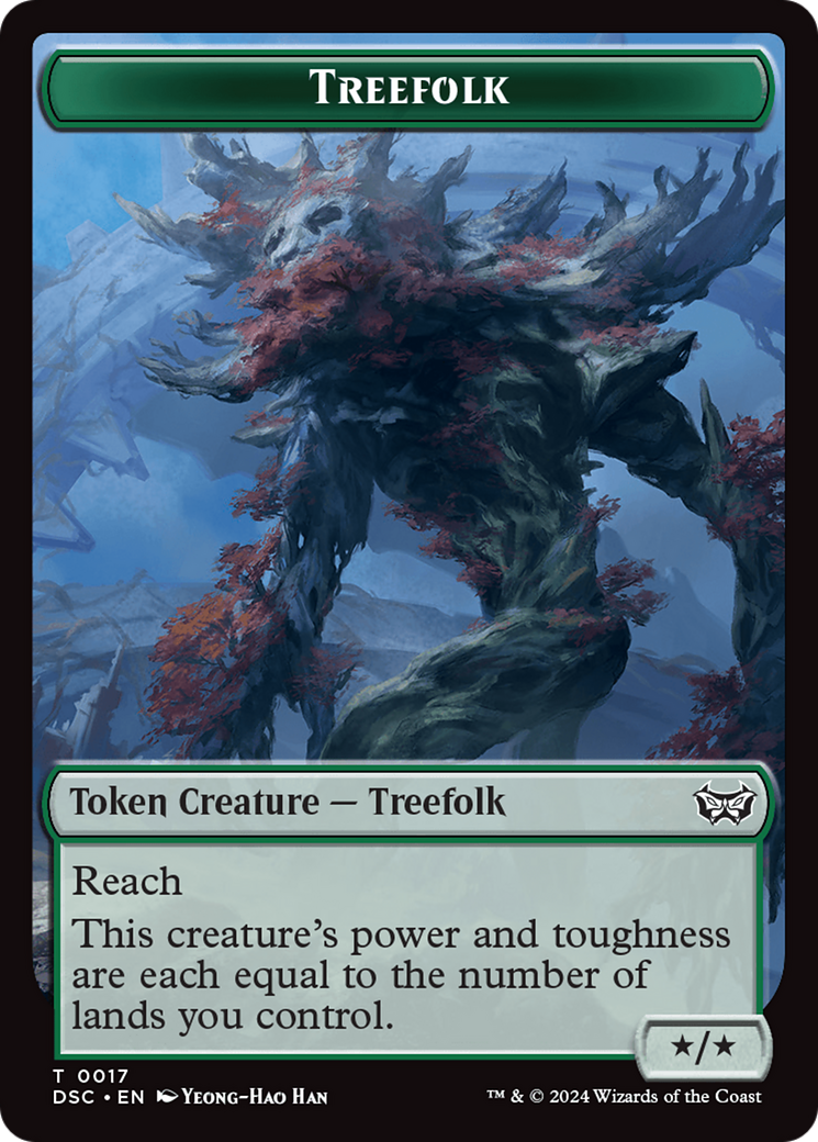 Image of Treefolk // Spider Double-Sided Token [Duskmourn: House of Horror Commander Tokens]