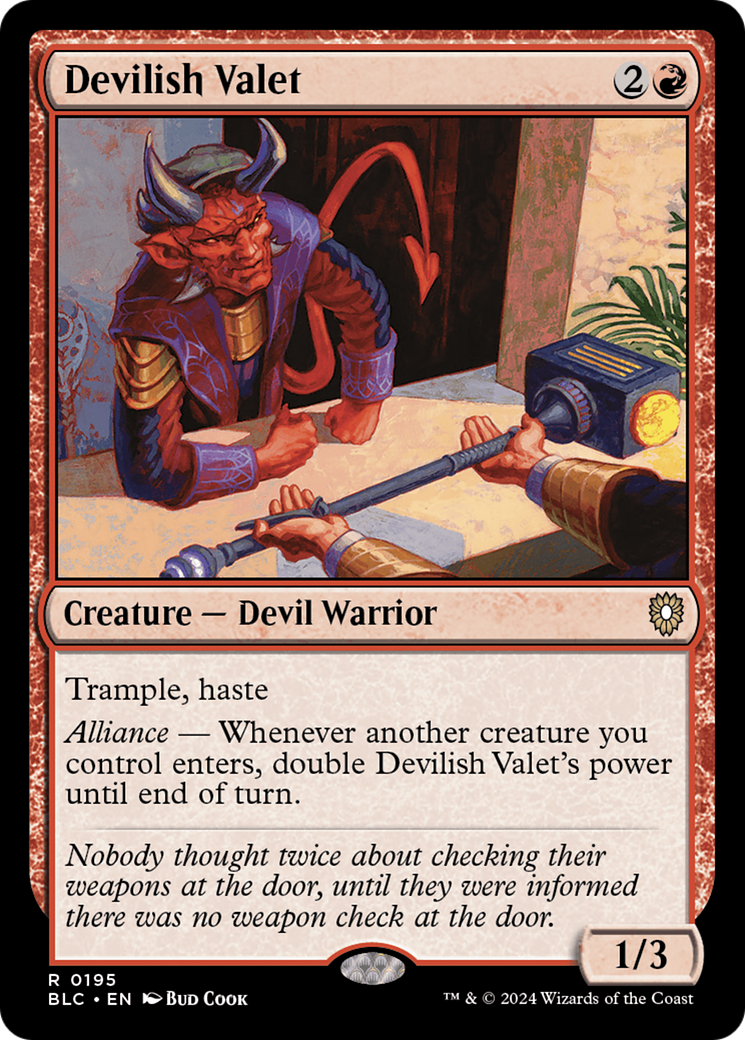 Image of Devilish Valet [Bloomburrow Commander]