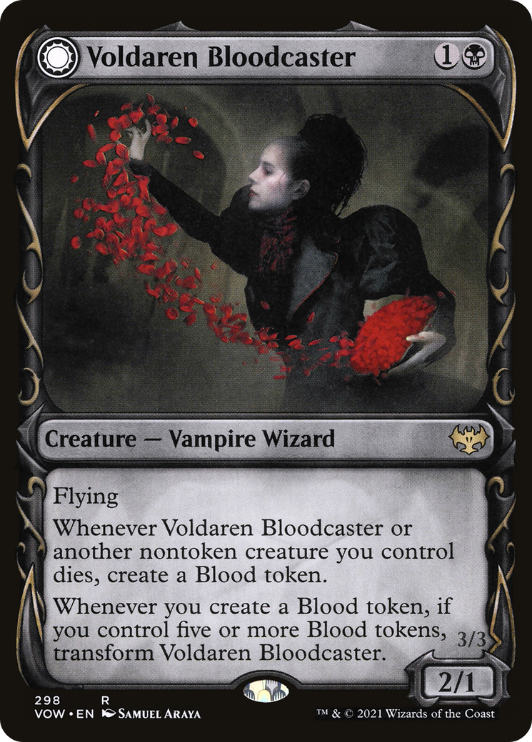 Image of Voldaren Bloodcaster // Bloodbat Summoner (Showcase Fang Frame) [Innistrad: Crimson Vow]