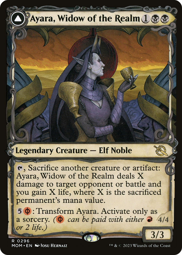 Image of Ayara, Widow of the Realm // Ayara, Furnace Queen (Showcase Planar Booster Fun) [March of the Machine]
