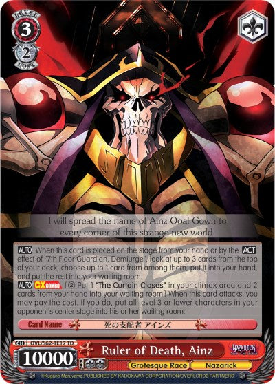 Image of Ruler of Death, Ainz (OVL/S62-TE17 TD) [Nazarick: Tomb of the Undead]