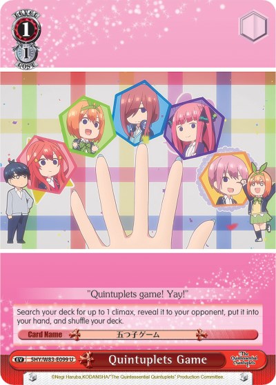 Image of Quintuplets Game (5HY/W83-E099 U) [The Quintessential Quintuplets]