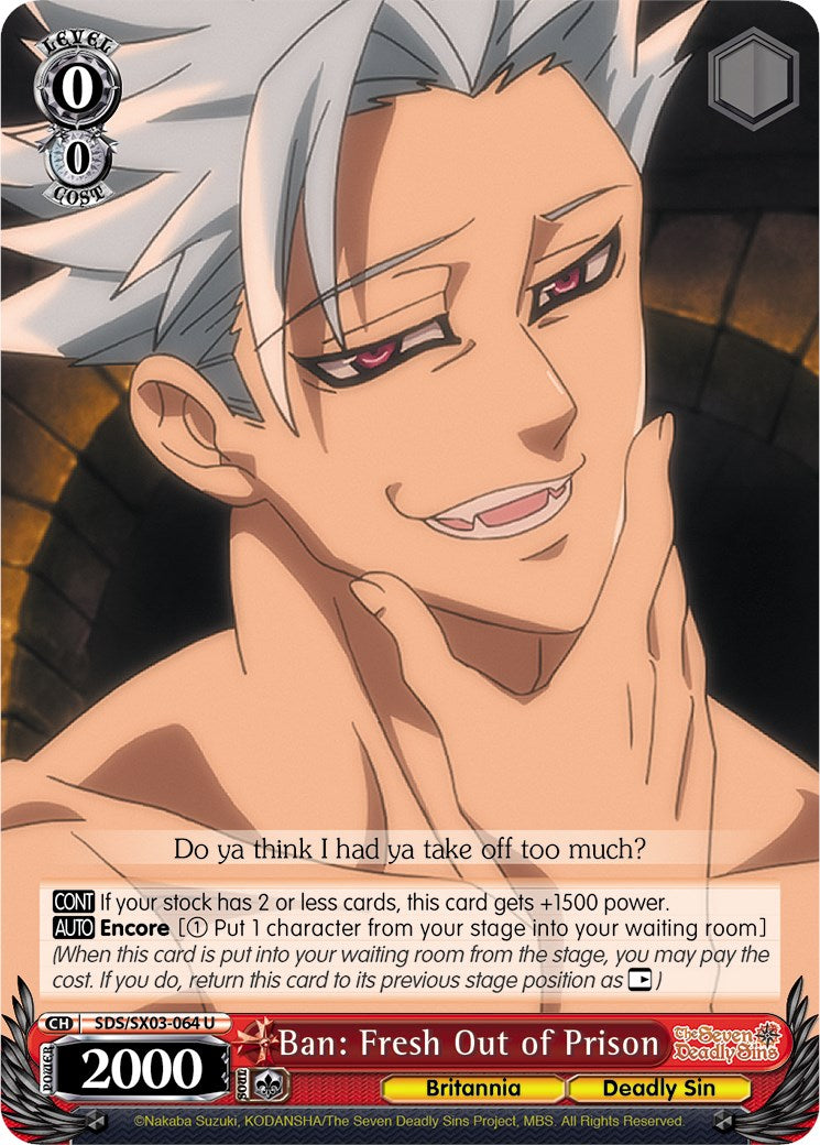 Image of Ban: Fresh Out of Prison (SDS/SX03-064 U) [The Seven Deadly Sins]