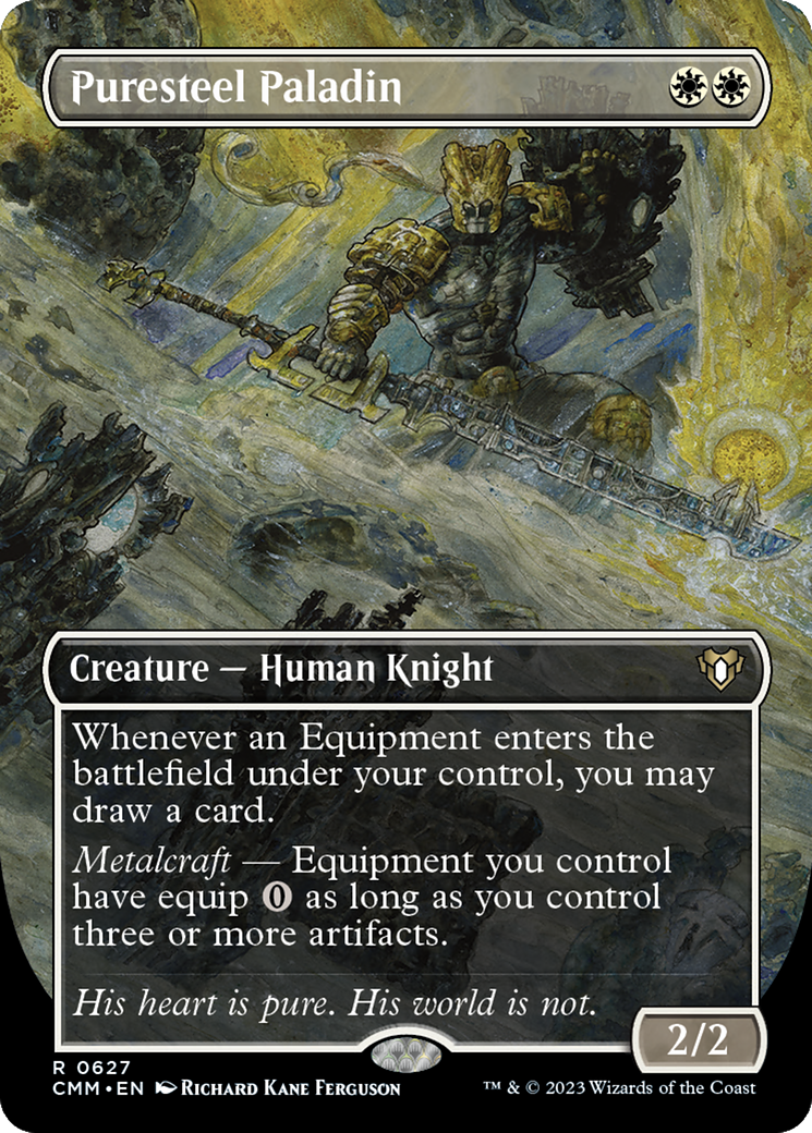 Image of Puresteel Paladin (Borderless Alternate Art) [Commander Masters]