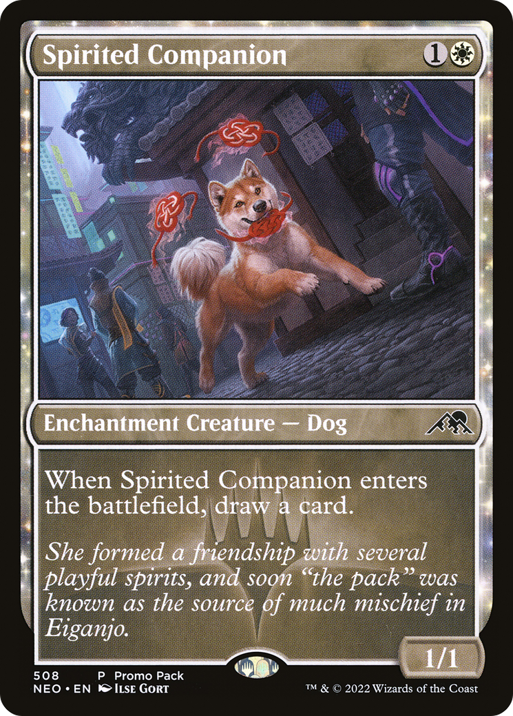 Image of Spirited Companion (Promo Pack) [Kamigawa: Neon Dynasty Promos]