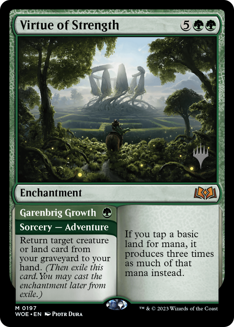 Image of Virtue of Strength // Garenbrig Growth (Promo Pack) [Wilds of Eldraine Promos]